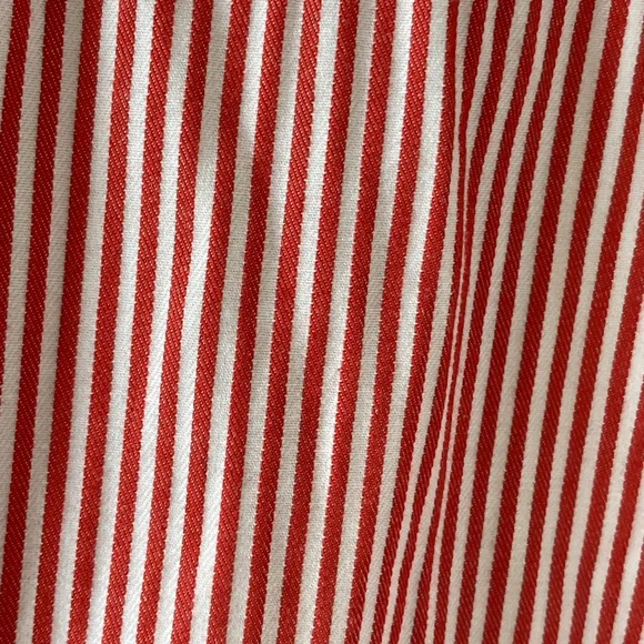 1980s Vintage Jaeger Red and White Fine Striped Fitted Collared Blouse UK Sz 10 - Picture 12 of 15